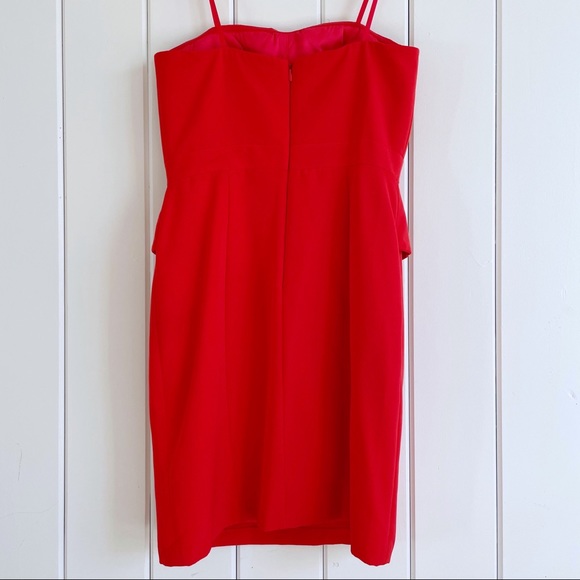 Aidan by Aidan Mattox Red Peplum Cocktail Dress - Picture 5 of 9